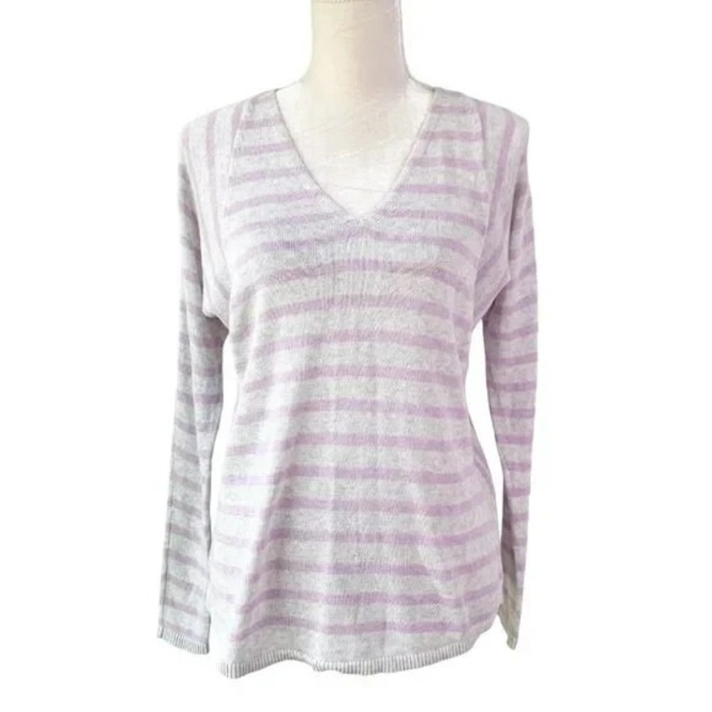 Lilly Pulitzer Stasia Pullover Sweater Heathered Lilac V- Neck Women's Small